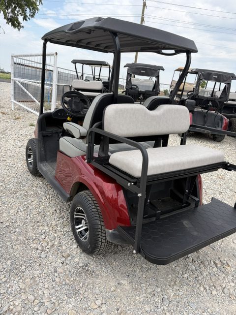 NSTOCK 9/8/26 INFERNO RED 2021 RXV ELITE FACTORY LITHIUM BATTERY & GAUGE W/ 3 YEAR WARRANTY LEFT ON BATTERY , NEW EZGO BODY, NEW EZGO FLOOR MATT, NEW FRONT BUMPER, NEW REAR FLIPSEAT FROM EZGO. NEW CUSTOM PREMIUM BUCKET TYPE FRONT SEAT WITH ARMRESTS, NEW LED LIGHT KIT, LARGER MAG WHEELS & TIRES. - Image 5