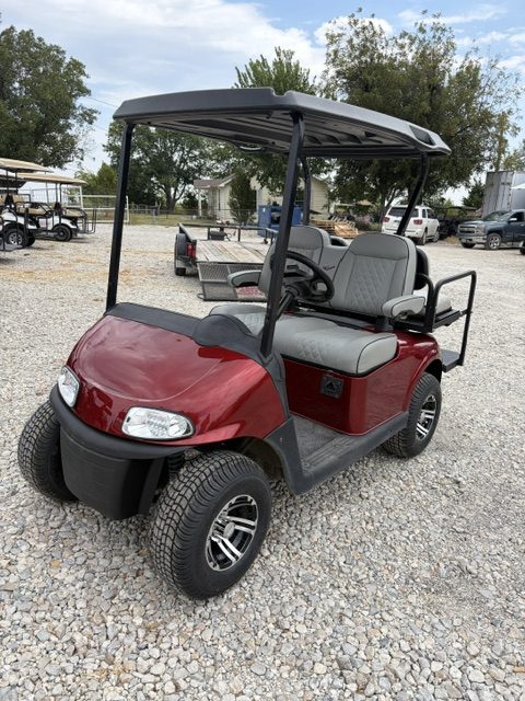 NSTOCK 9/8/26 INFERNO RED 2021 RXV ELITE FACTORY LITHIUM BATTERY & GAUGE W/ 3 YEAR WARRANTY LEFT ON BATTERY , NEW EZGO BODY, NEW EZGO FLOOR MATT, NEW FRONT BUMPER, NEW REAR FLIPSEAT FROM EZGO. NEW CUSTOM PREMIUM BUCKET TYPE FRONT SEAT WITH ARMRESTS, NEW LED LIGHT KIT, LARGER MAG WHEELS & TIRES.