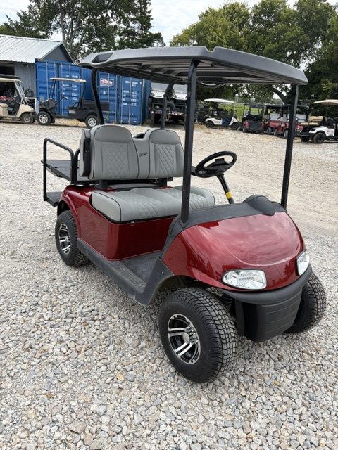 NSTOCK 9/8/26 INFERNO RED 2021 RXV ELITE FACTORY LITHIUM BATTERY & GAUGE W/ 3 YEAR WARRANTY LEFT ON BATTERY , NEW EZGO BODY, NEW EZGO FLOOR MATT, NEW FRONT BUMPER, NEW REAR FLIPSEAT FROM EZGO. NEW CUSTOM PREMIUM BUCKET TYPE FRONT SEAT WITH ARMRESTS, NEW LED LIGHT KIT, LARGER MAG WHEELS & TIRES. - Image 7