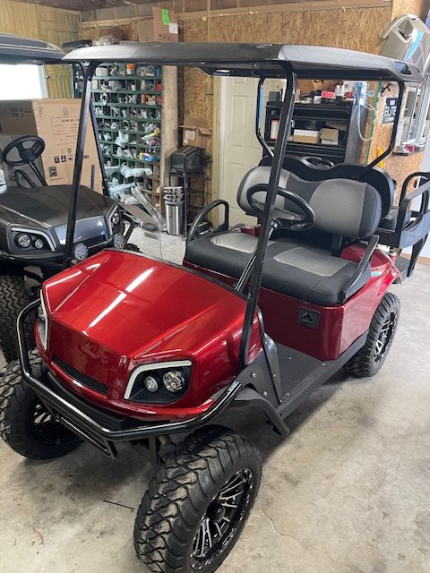 2019 E-Z-GO TXT® SHOW ROOM INFERNO RED CART LOADED OUT ELITE FACT LITHIUM GOLF CART KICKER STEREO & CUSTOM SEATS W/ COOLER INSTOCK 11/7//25 - Image 4
