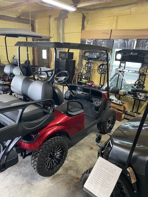 2019 E-Z-GO TXT® SHOW ROOM INFERNO RED CART LOADED OUT ELITE FACT LITHIUM GOLF CART KICKER STEREO & CUSTOM SEATS W/ COOLER INSTOCK 11/7//25 - Image 2