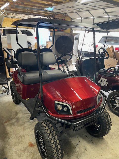2019 E-Z-GO TXT® SHOW ROOM INFERNO RED CART LOADED OUT ELITE FACT LITHIUM GOLF CART KICKER STEREO & CUSTOM SEATS W/ COOLER INSTOCK 11/7//25