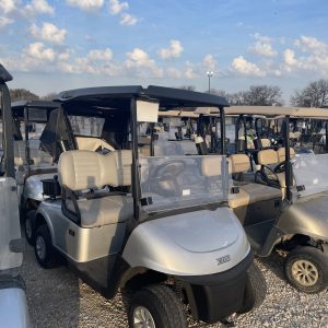 INSTOCK 5/14/26 A GROUP OF 4 EXTRA CLEAN SILVER 2023 EZGO RXV ELITES 2 SEATER WITH FACTORY SAMSUNG LITHIUM BATTERY / 5 YEAR FACT WARRANTY GOOD TILL SUMMER 2031
