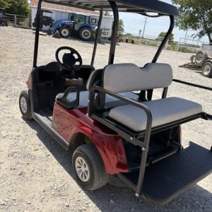 INSTOCK 9/8/26 RED 2021 RXV ELITE FACTORY LITHIUM BATTERY W/ 3 YEAR WARRANTY LEFT ON BATTERY , NEW REAR FLIPSEAT FROM EZGO.